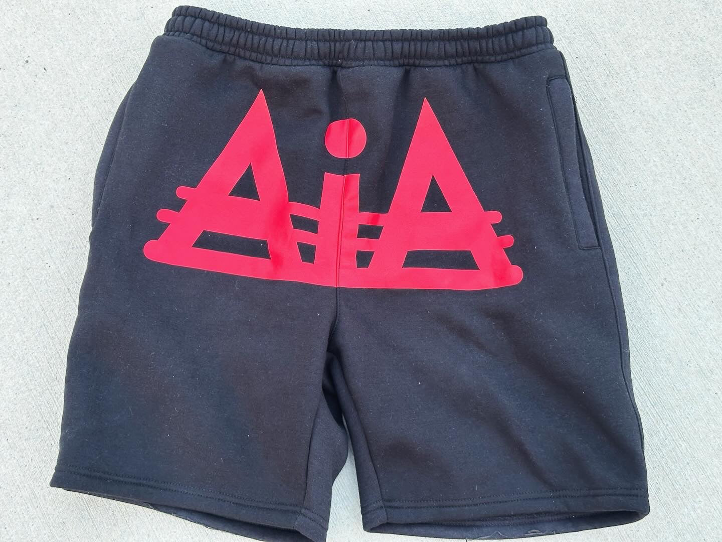 BLACK/RED Logo Shorts